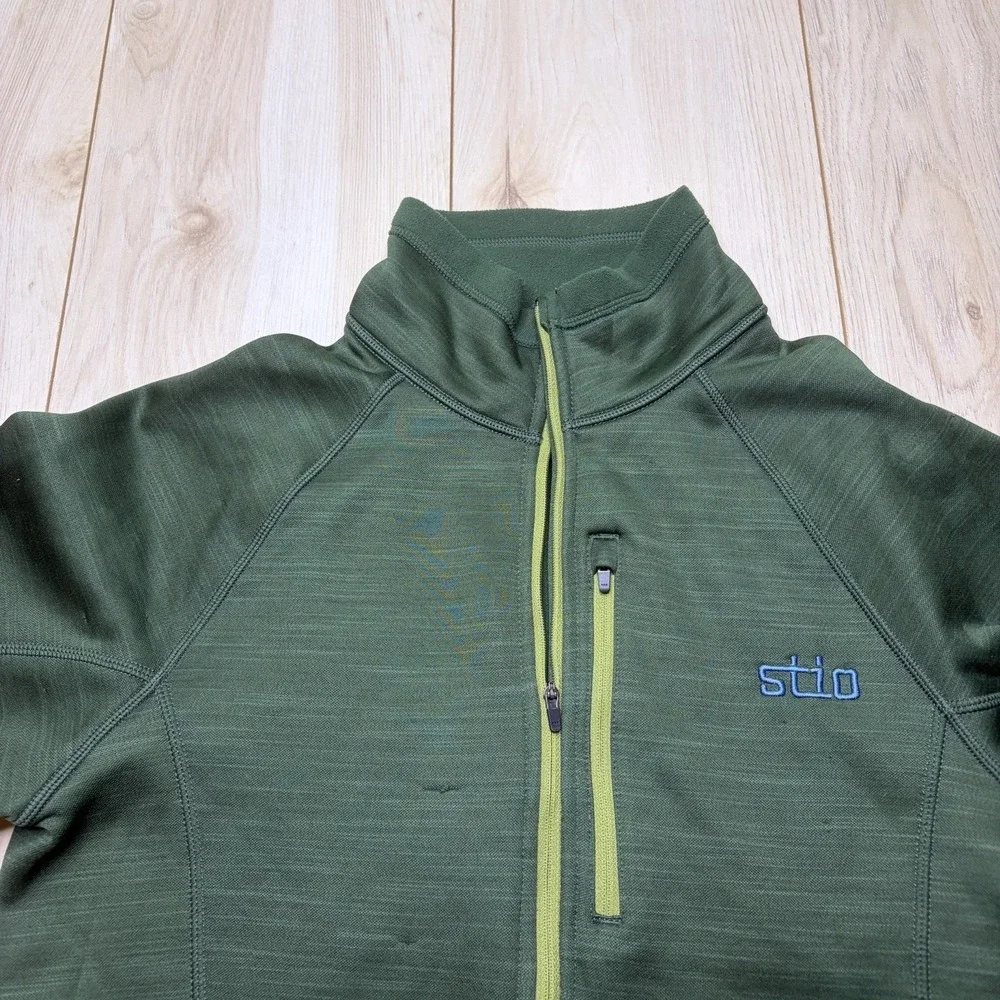 Stio Men's Gannett Peak Fleece 1/2 Zip Pullover Sweater Green Size Small Stretch - Picture 8 of 16